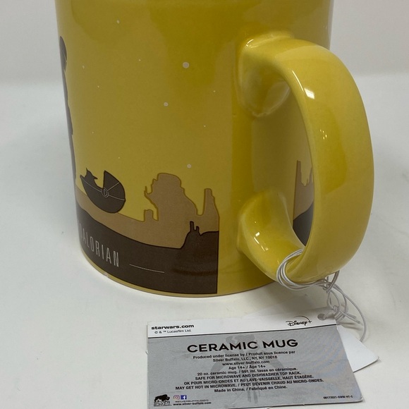 Star Wars The Mandalorian Licensed Ceramic 20oz Yellow w/ silhouette Coffee Mug - Picture 5 of 5